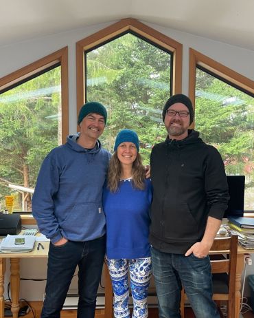 Tim, Kelli and Marc sporting the 'office toque'